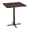 National Public Seating NPS Cafe Table, 36 Square, X Base, 42 Height CT33636XBMY - alternate 1